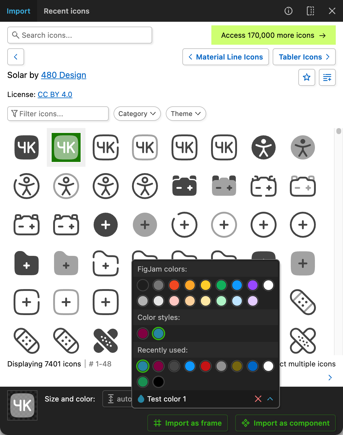 Iconify for Figma: color picker