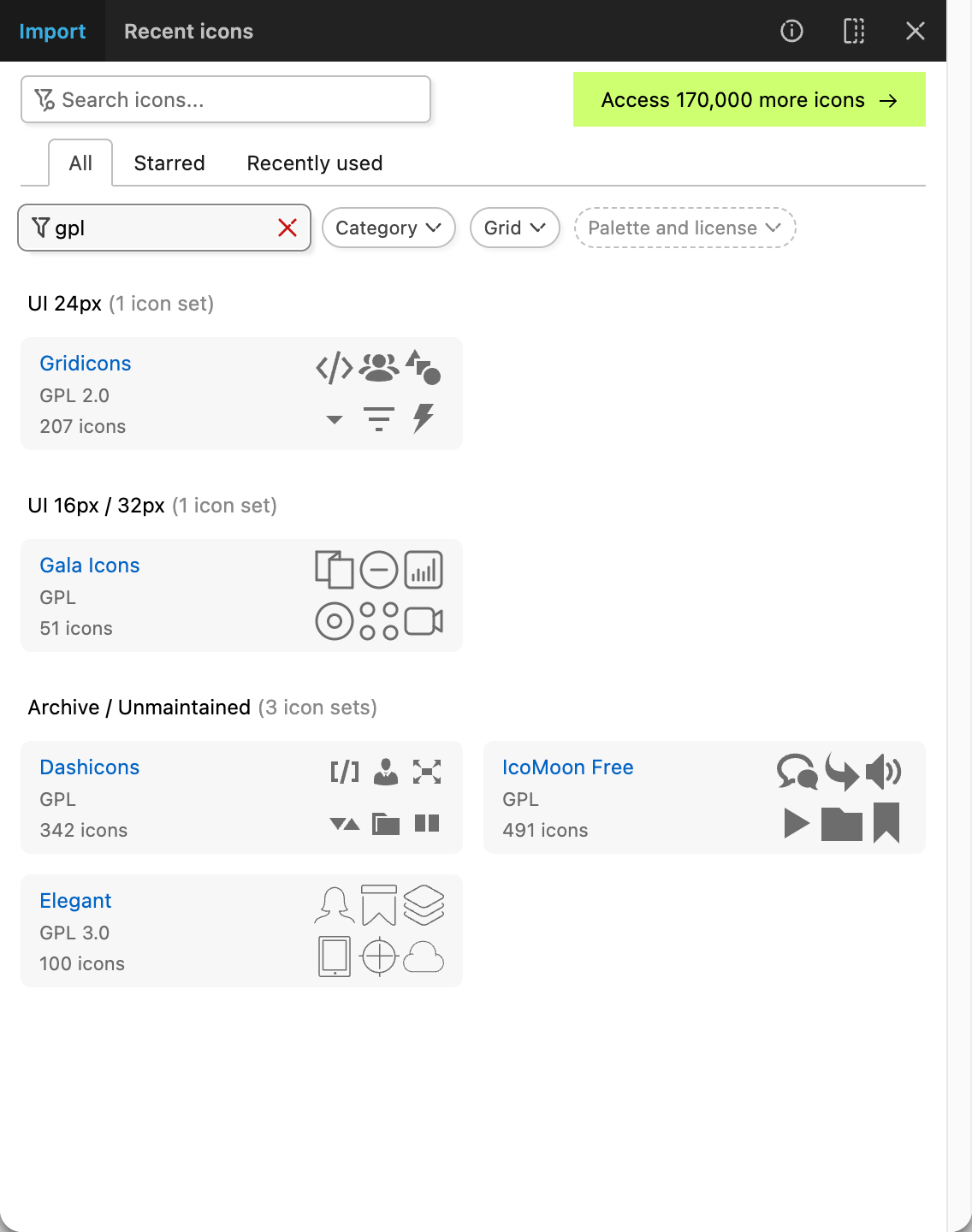 Iconify for Figma: advanced filters