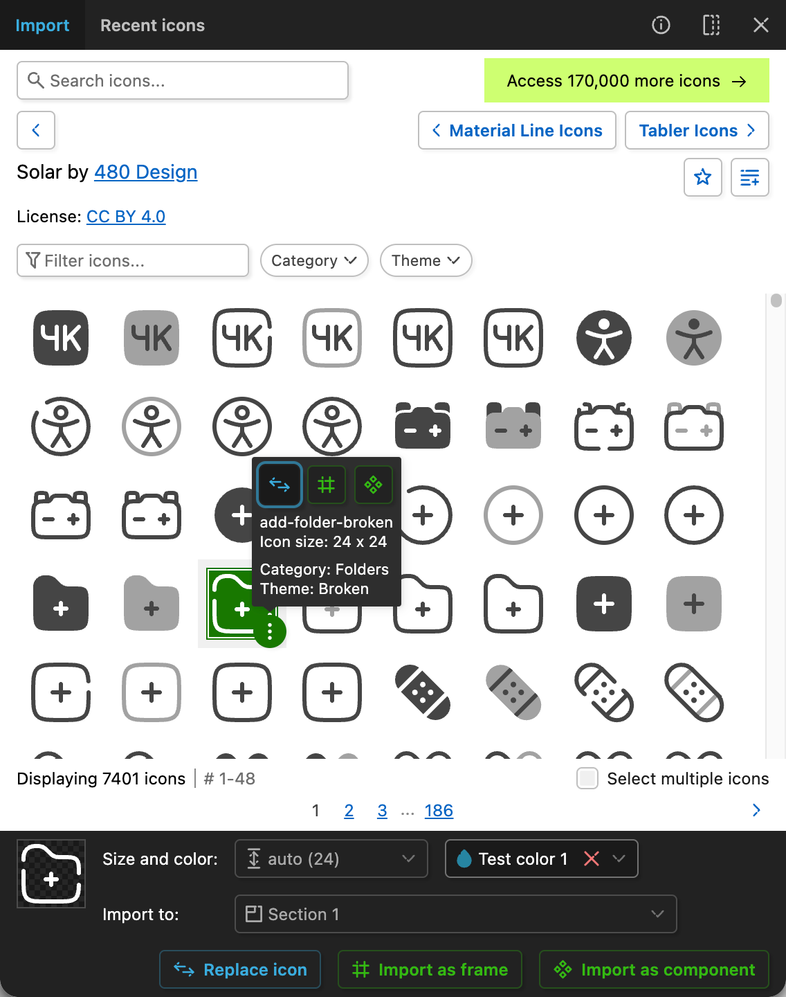 Iconify for Figma: replacing icon