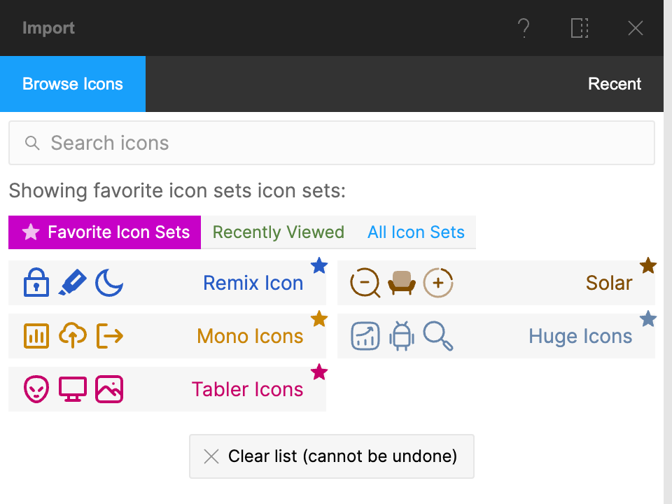 Iconify for Figma: favorite icon sets